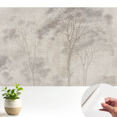 Tapeta Jemné stromy na béžovom pozadí