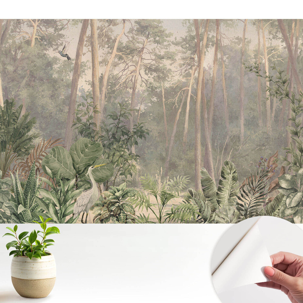 Tapety na stenu samolepiace Pastelová prírodná téma tropického lesa