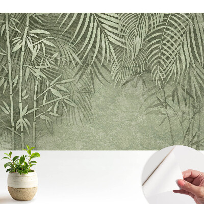 Tapety na stenu samolepiace Bambusové motívy v zelených tónoch
