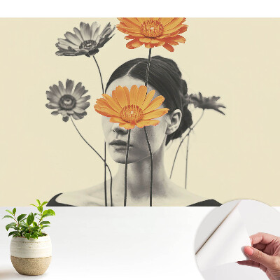 Luxusná tapeta Kvety a tvár v surrealistickom štýle