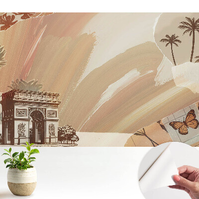 Tapeta na stenu samolepiaca s motívom exotických cestovateľských tém