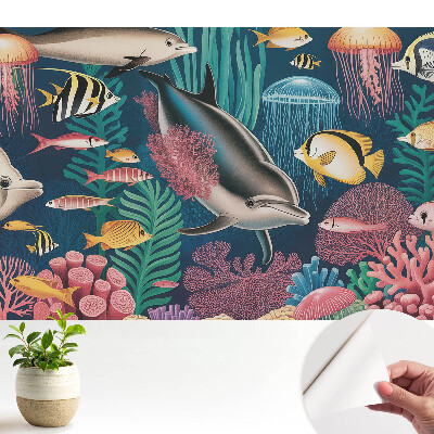 Tapeta do obývačky s motívom podvodného sveta plného farieb
