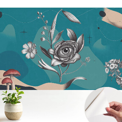 Luxusná tapeta Surrealistická koláž s kvetmi.