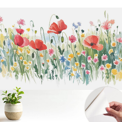 Tapeta s motívom kvetov na lúke v pastelových farbách, inšpirovaná prírodou