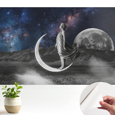 Tapety na stenu samolepiace Kozmická elegancia mystická žena mesiac