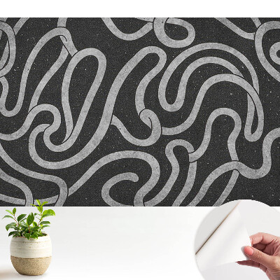 Luxusná tapeta s vlnitými čiarami a abstraktnými tvarmi