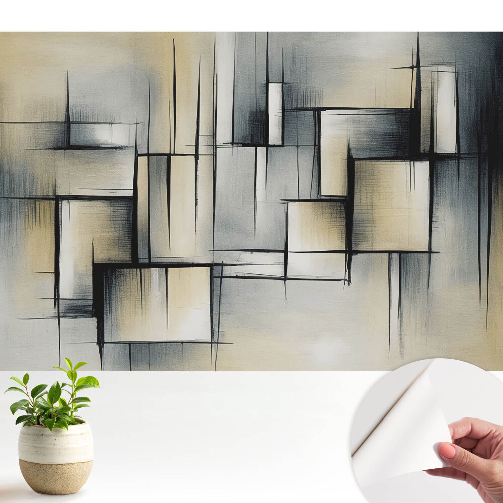 Tapeta Moderná geometria v odtieňoch sivej