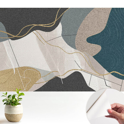 Luxusná tapeta s abstraktným geometrickým vzorom v tlmených farbách