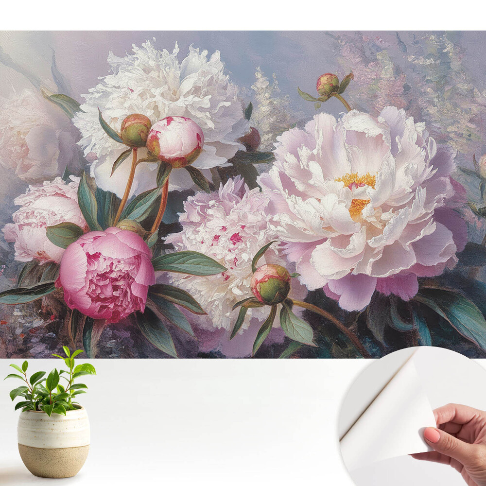 Luxusná tapeta Pastelová krása kvetov pivoniek