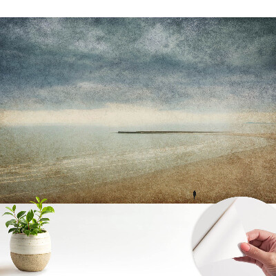 Tapety na stenu samolepiace Pobrežie pri západe slnka, retro štýl, atmosférické