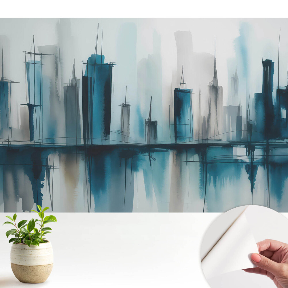 Tapeta Mesto v akvareloch, pokojný, moderný akcent