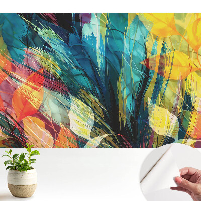 Tapeta do obývačky Farebná abstrakcia listov