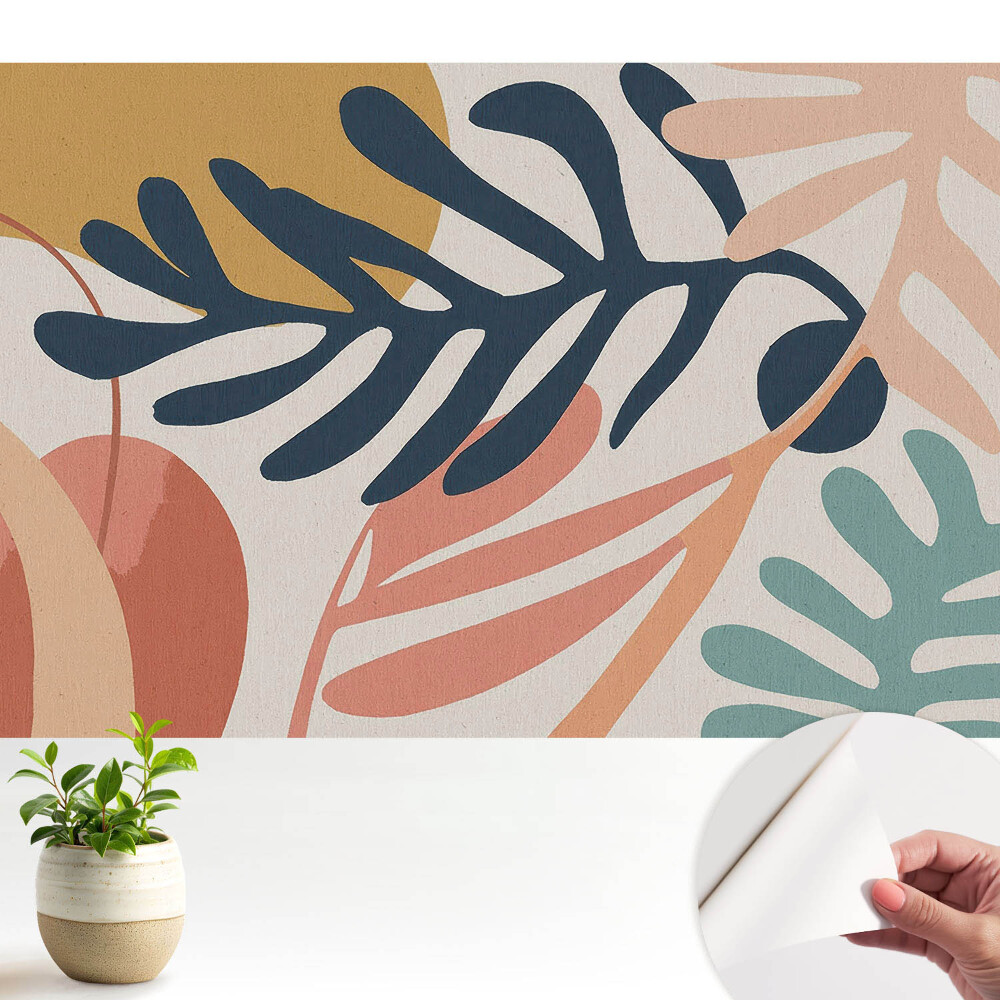 Tapeta Abstraktné listové tvary v žiarivých farbách