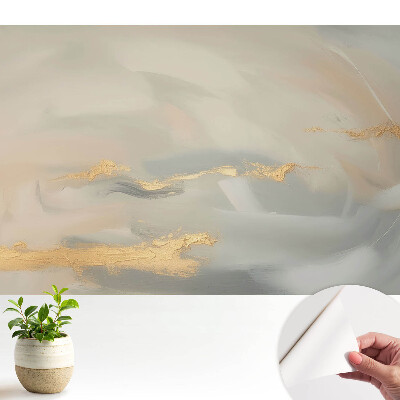 Tapeta do obývačky v jemných pastelových farbách so žltými akcentmi