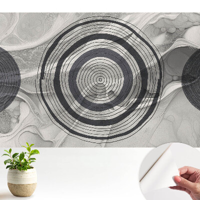 Tapeta na stenu samolepiaca s tonálnou abstrakciou sústredných kruhov