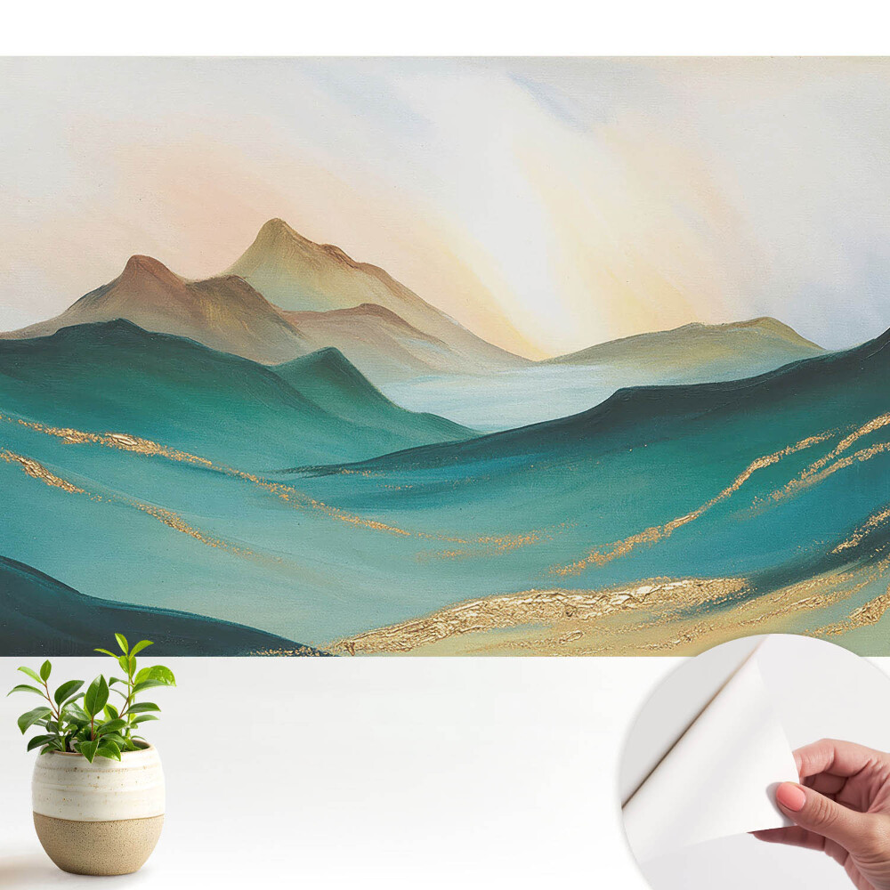 Tapeta do obývačky Hory a abstrakcia