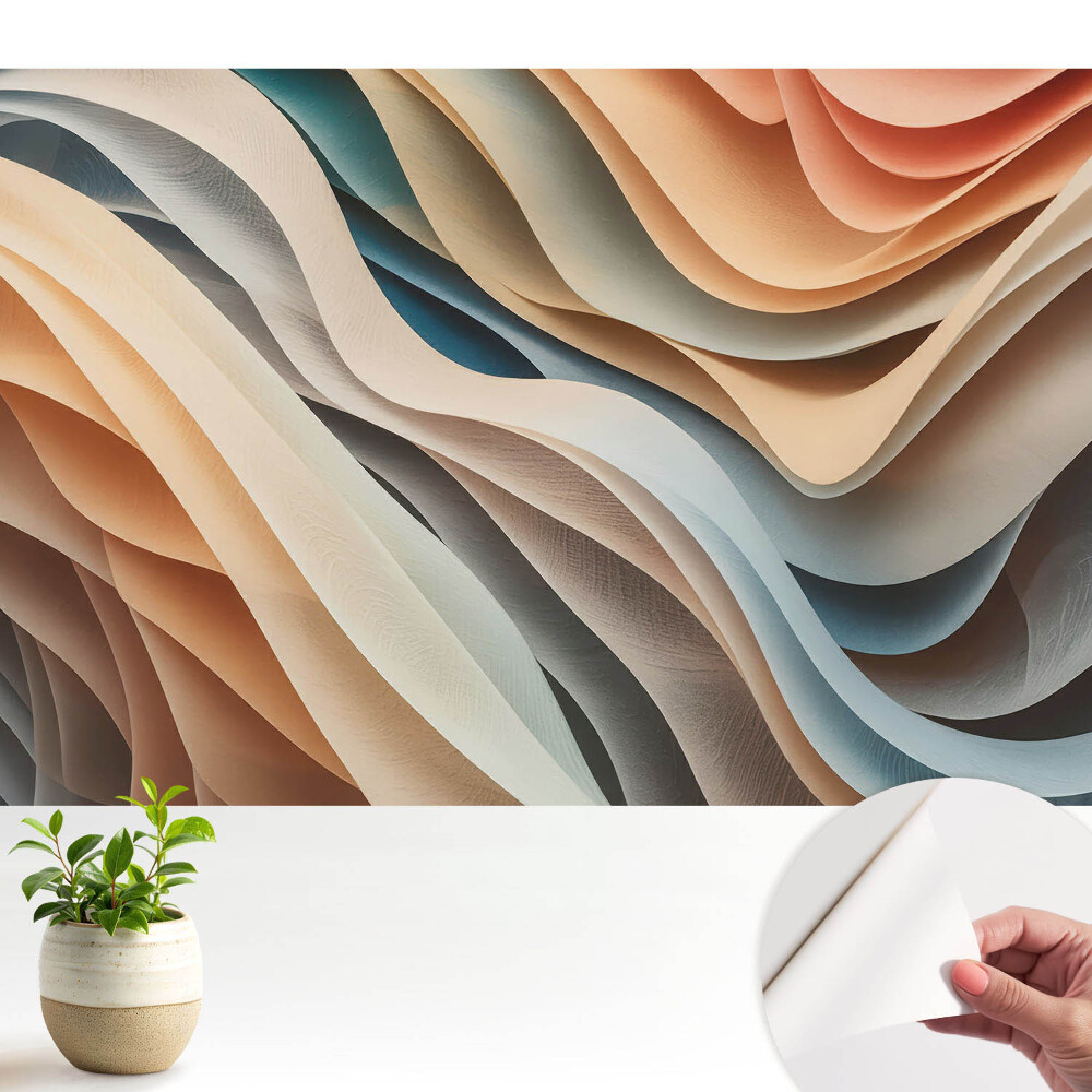 Tapeta Abstrakcia pastelových vlnitých vrstiev