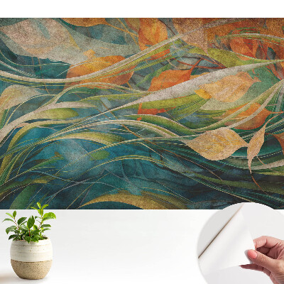 Tapeta na stenu samolepiaca s motívom prírodných listov na vode