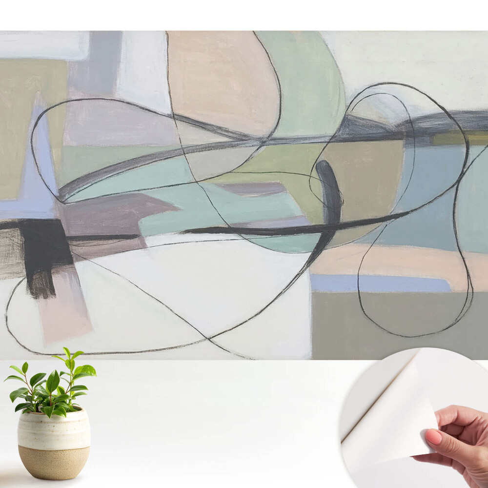 Tapeta do obývačky Abstraktné pastely a zložité línie