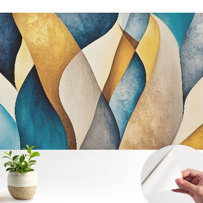 Tapeta do obývačky s motívom farebných vĺn vyjadrujúcich harmóniu moderného dizajnu