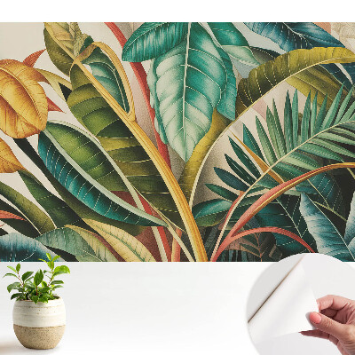 Tapeta do obývačky Farebné listy v modernom štýle