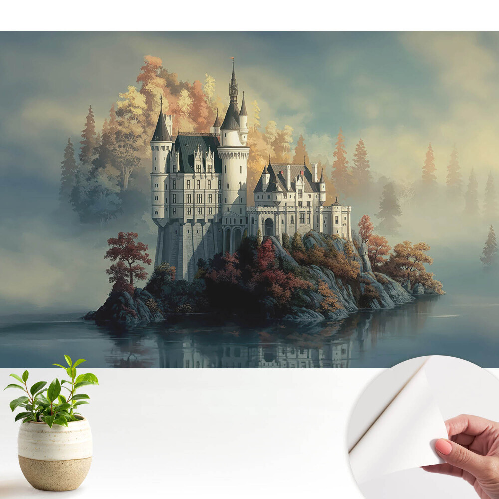 Luxusná tapeta Jesenný hrad sa odráža vo vode