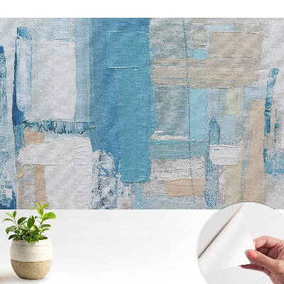 Tapeta na stenu samolepiaca s abstraktným modro-béžovým vzorom