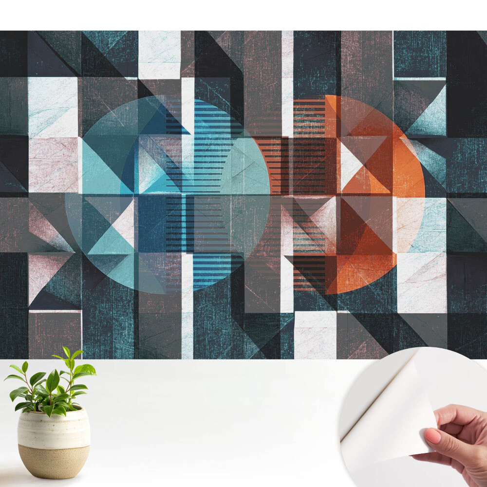 Tapety na stenu samolepiace Geometrický vzor oživený dynamickými farbami
