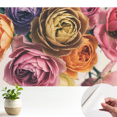 Tapeta do obývačky s motívom kvetov v prírodných farbách