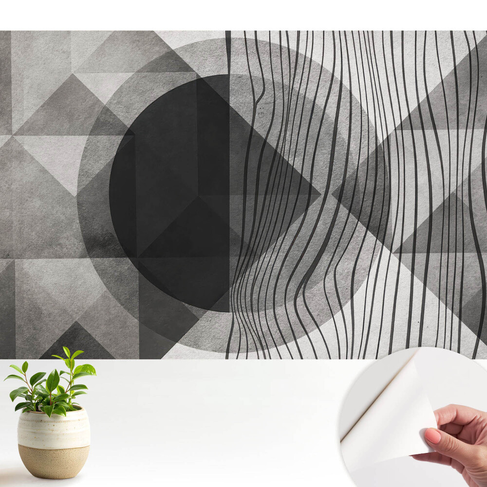 Tapety na stenu samolepiace Štýlové geometrické vzory v odtieňoch sivej