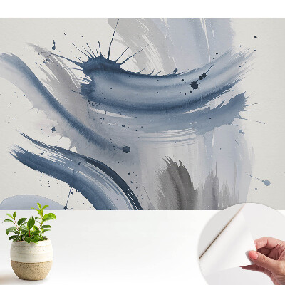 Tapeta do obývačky s modrými abstraktnými ťahmi štetcom