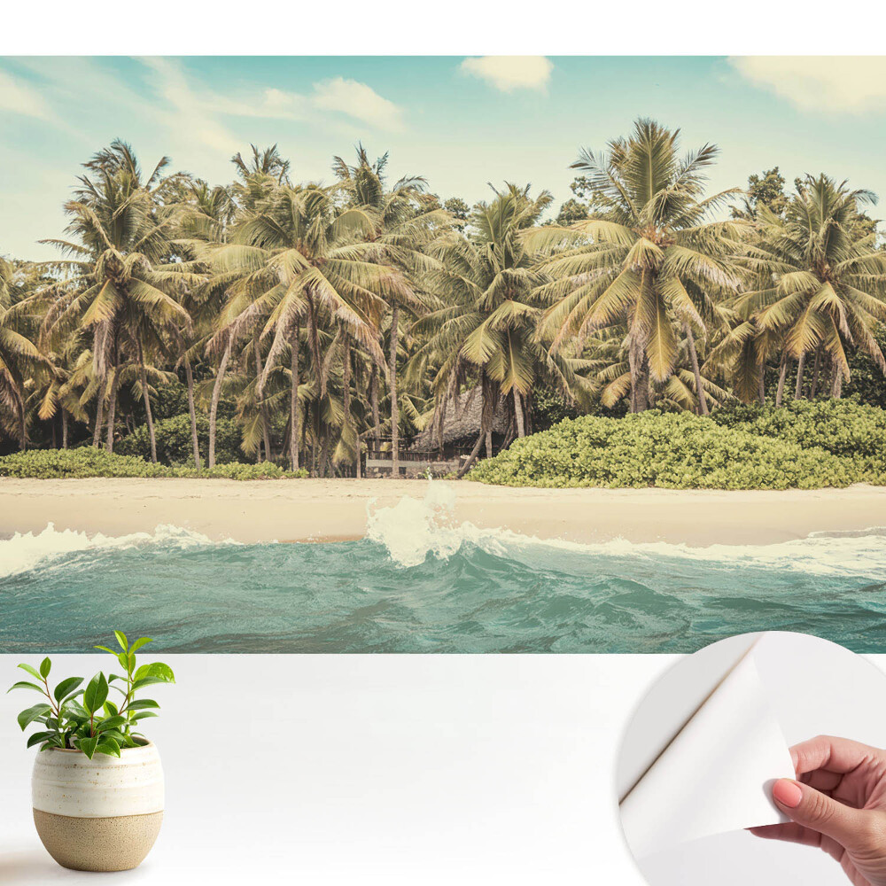 Luxusná tapeta Tropický raj plný paliem a modrej oblohy