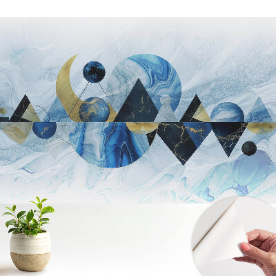 Tapeta do obývačky Geometrické tvary v odtieňoch modrej