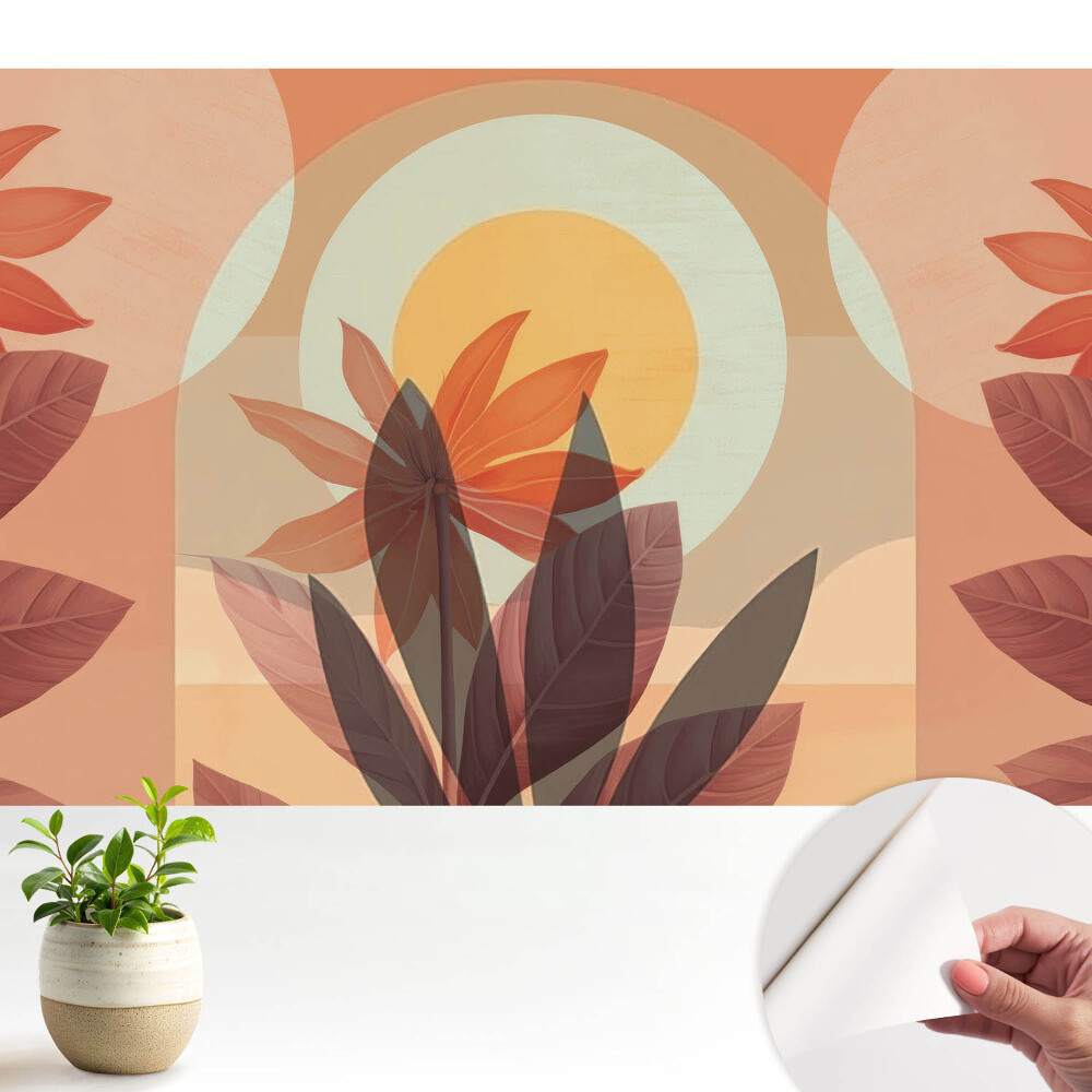 Luxusná tapeta Kvetinová abstrakcia symetria teplo