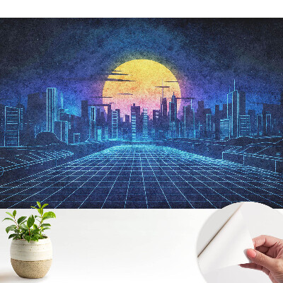 Tapeta do obývačky Západ slnka vo futuristickom meste