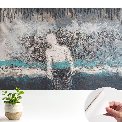 Tapeta na stenu samolepiaca s motívom abstraktnej postavy v chaose