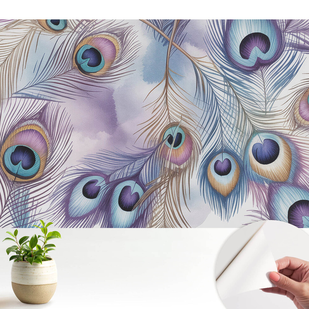 Tapety na stenu samolepiace Pastelové abstraktné pávie perie