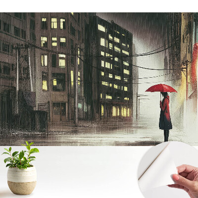 Tapety na stenu samolepiace Mestská noc, daždivé nálady, tajomstvo