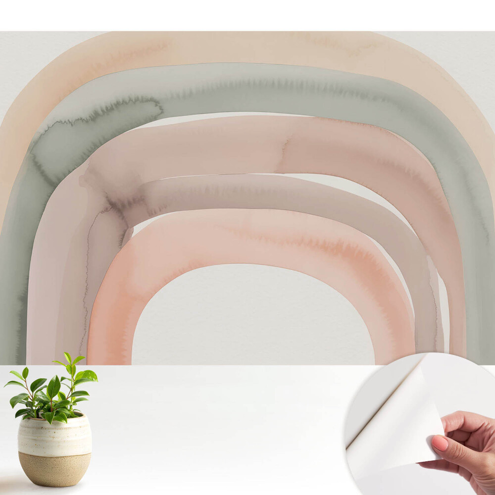 Tapeta do obývačky Pastelové oblúky relaxačná jemnosť