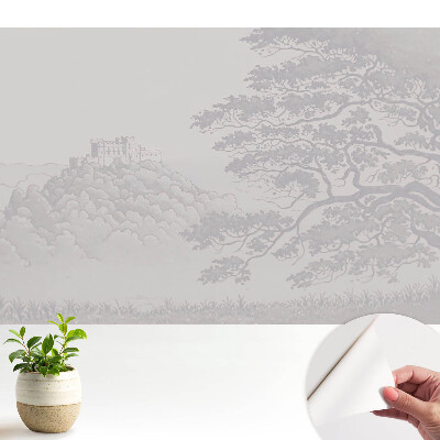 Tapeta do obývačky Krajina hradu medzi stromami