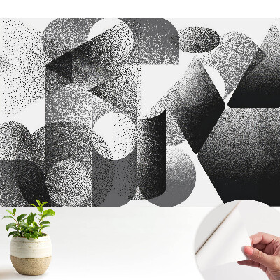 Tapety na stenu samolepiace Abstraktné geometrické tvary čierne a sivé