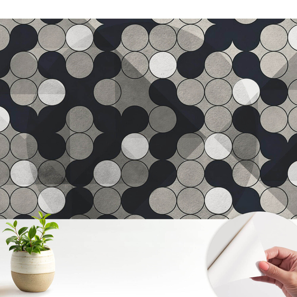 Tapeta do obývačky Geometrické kruhy kontrastných odtieňov