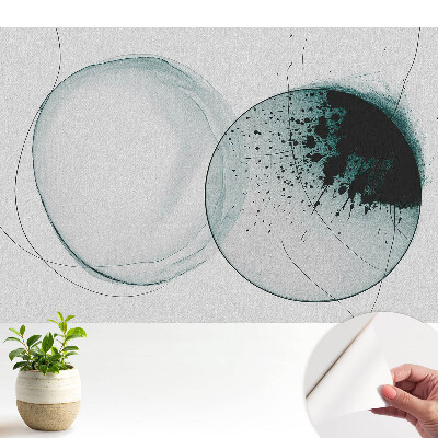 Luxusná tapeta s motívom okrúhlych tvarov v zelenej farbe