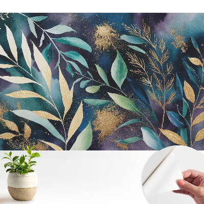 Tapety na stenu samolepiace Botanické listy na tmavom pozadí