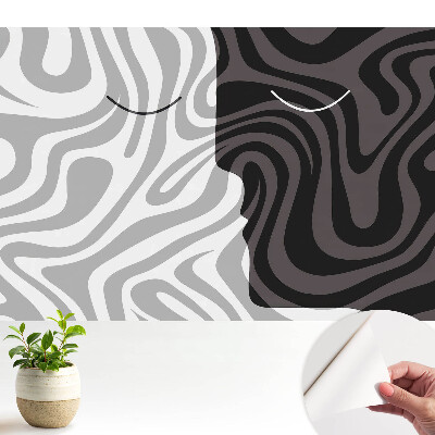 Tapeta s kontrastným abstraktným vzorom tváre