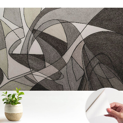 Tapeta na stenu samolepiaca s abstraktným motívom chaotických foriem a línií