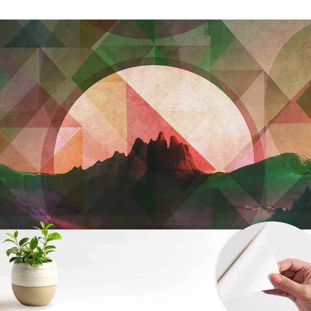 Tapeta do obývačky Geometrické hory západ