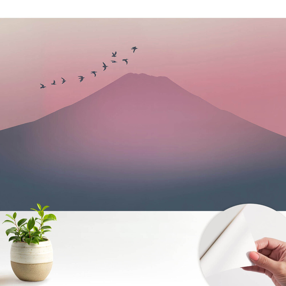 Tapeta do obývačky Pastelové hory pri západe slnka