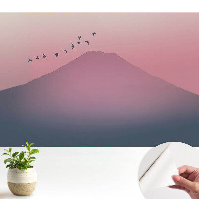 Tapeta do obývačky Pastelové hory pri západe slnka