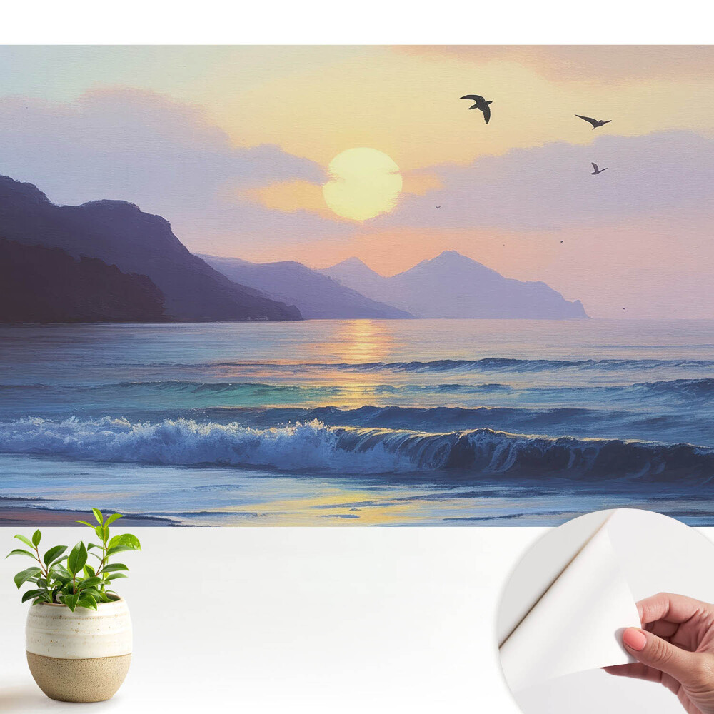 Tapeta do obývačky Západ slnka nad morom v klasickom štýle